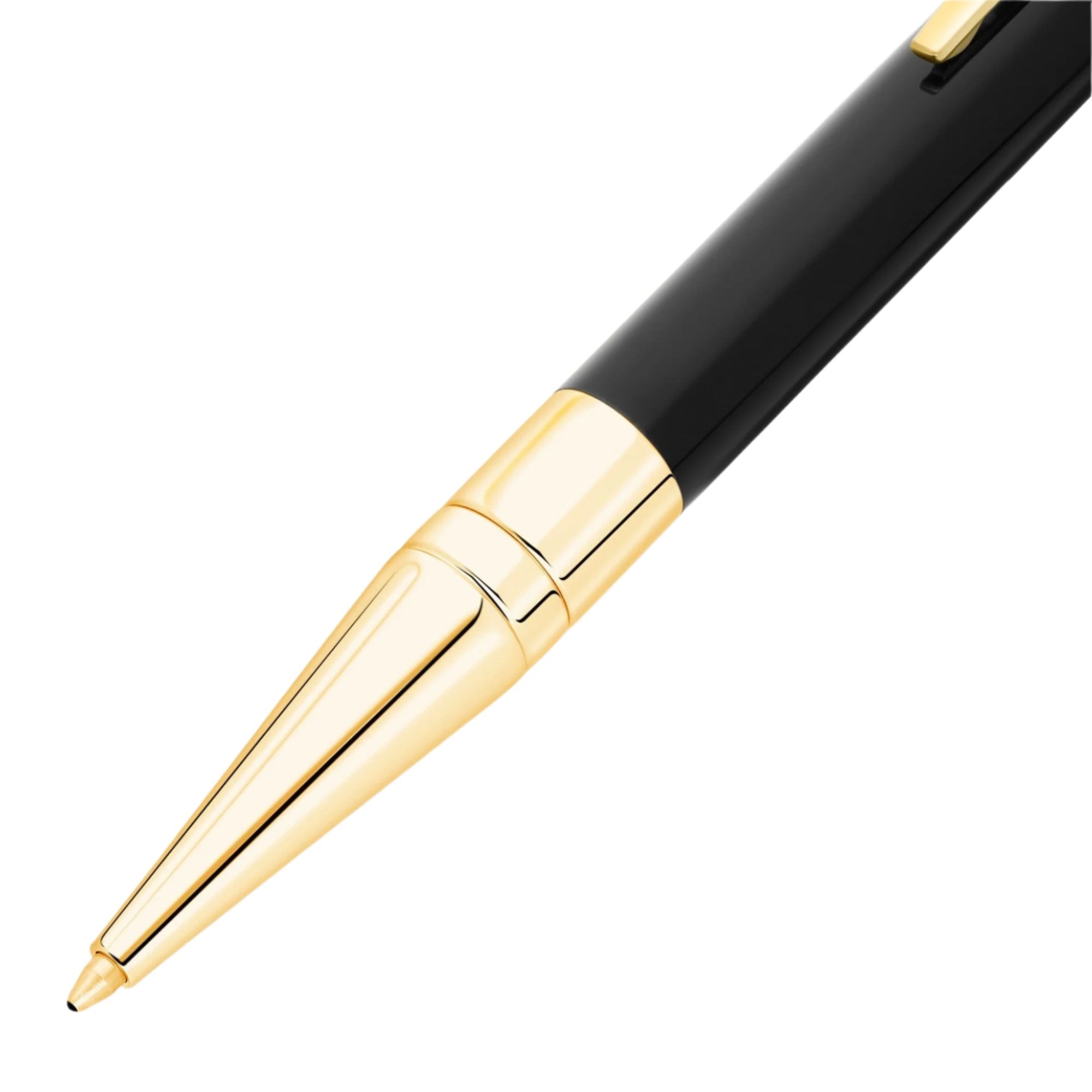 S.T. Dupont Line D Large Ballpoint - Black with Gold Trim