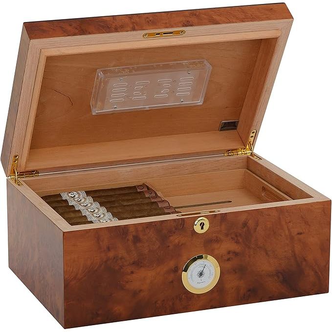 Kirby Allison Rustic Burl Desktop Humidor (60 Cigars)
