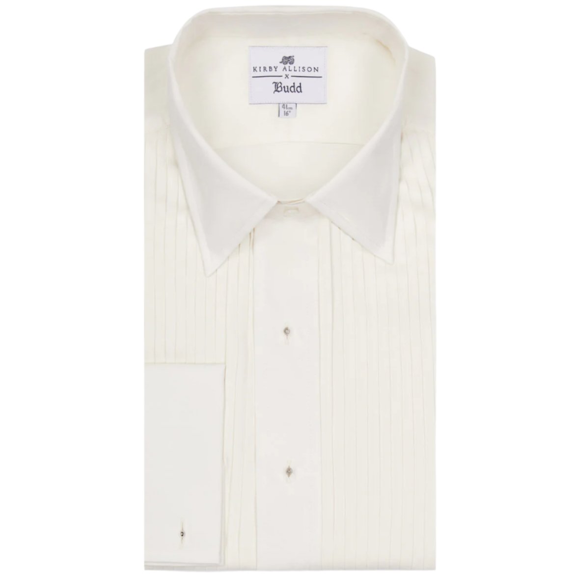 Budd x Kirby Allison Hand Pleated Silk Dress Shirt in Cream