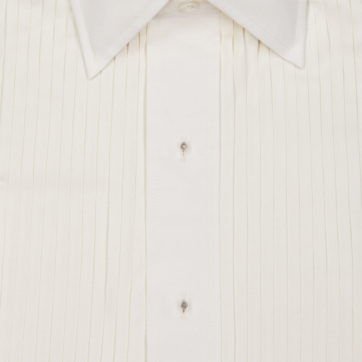 Budd x Kirby Allison Hand Pleated Silk Dress Shirt in Cream