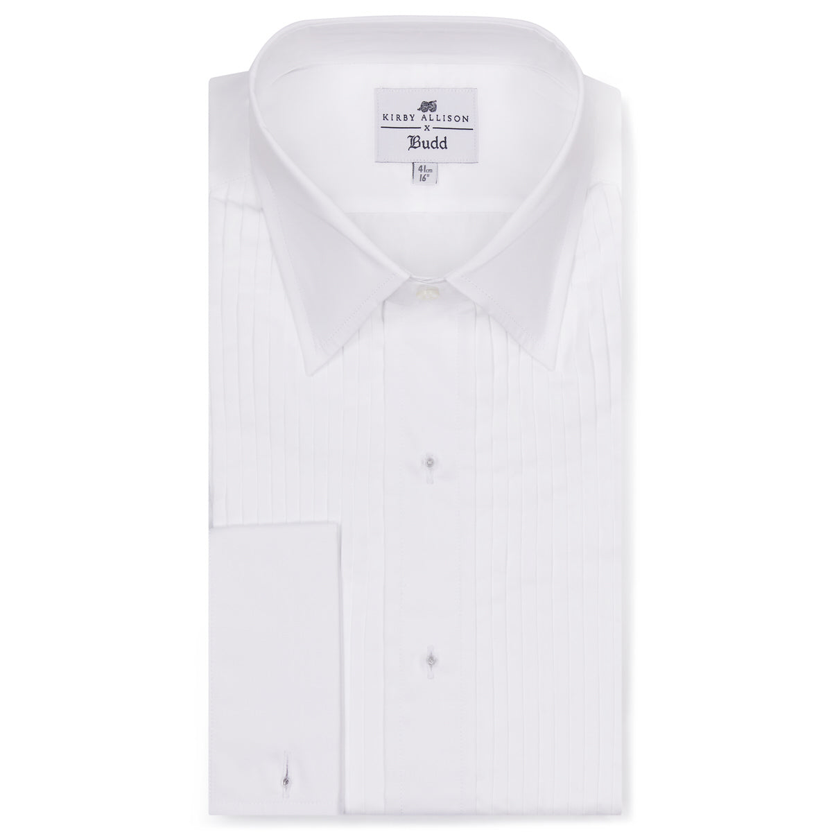 Budd x Kirby Allison Hand Pleated Poplin Dress Shirt in White