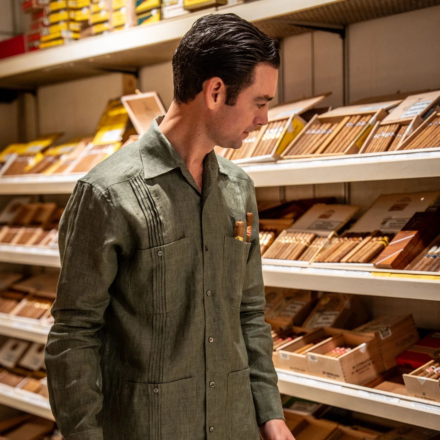 Budd Signature Khaki Guayabera Shirt