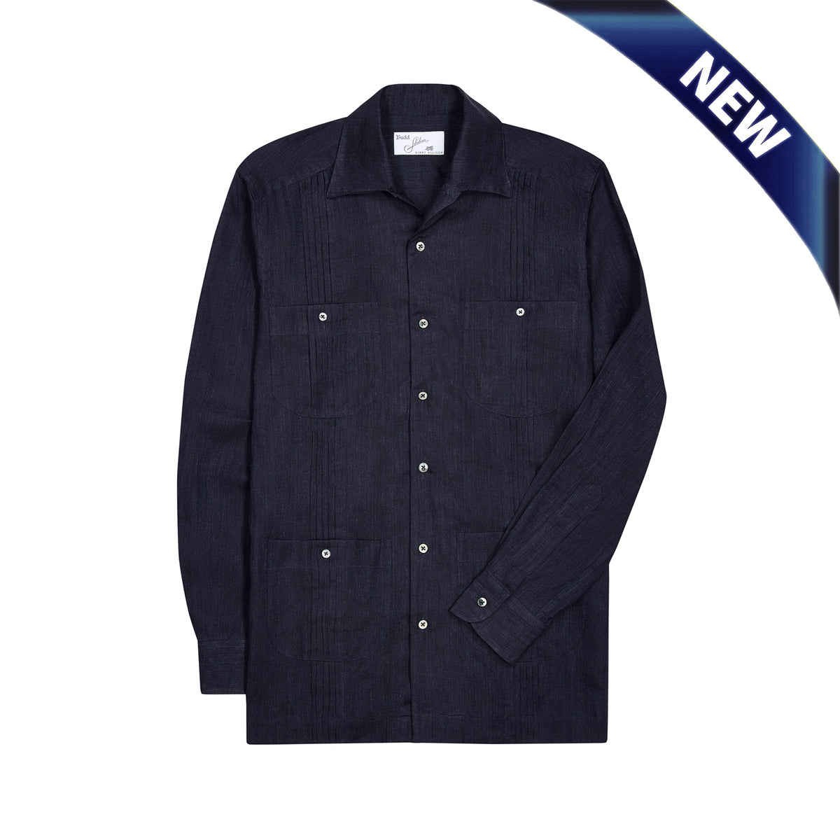Budd Signature Navy Guayabera Shirt