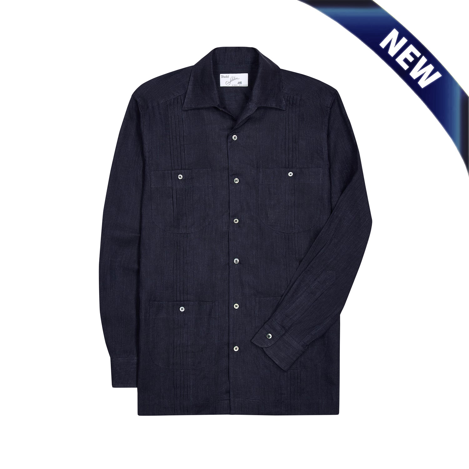 Budd Signature Navy Guayabera Shirt