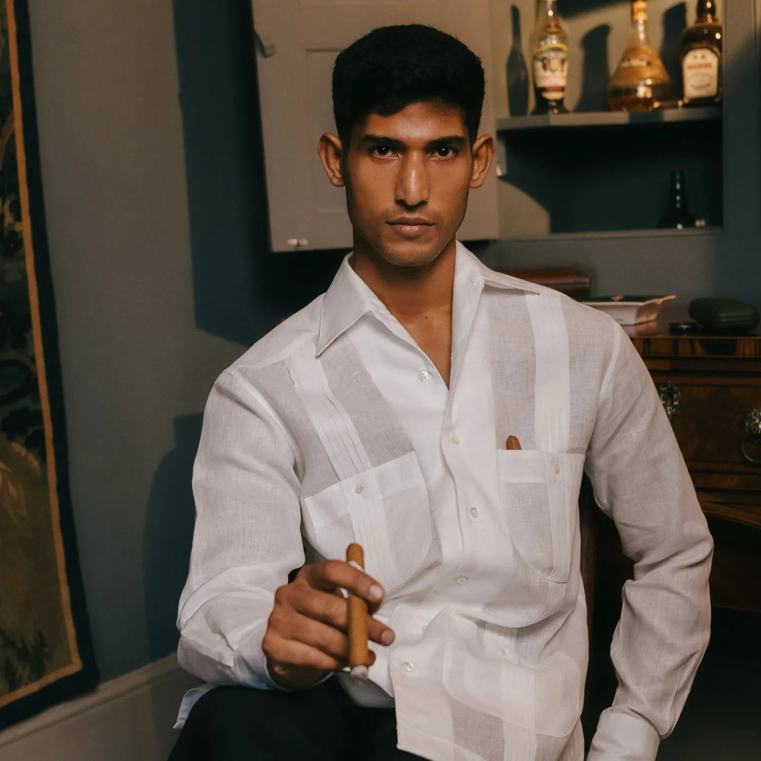 Budd Signature White Guayabera Shirt