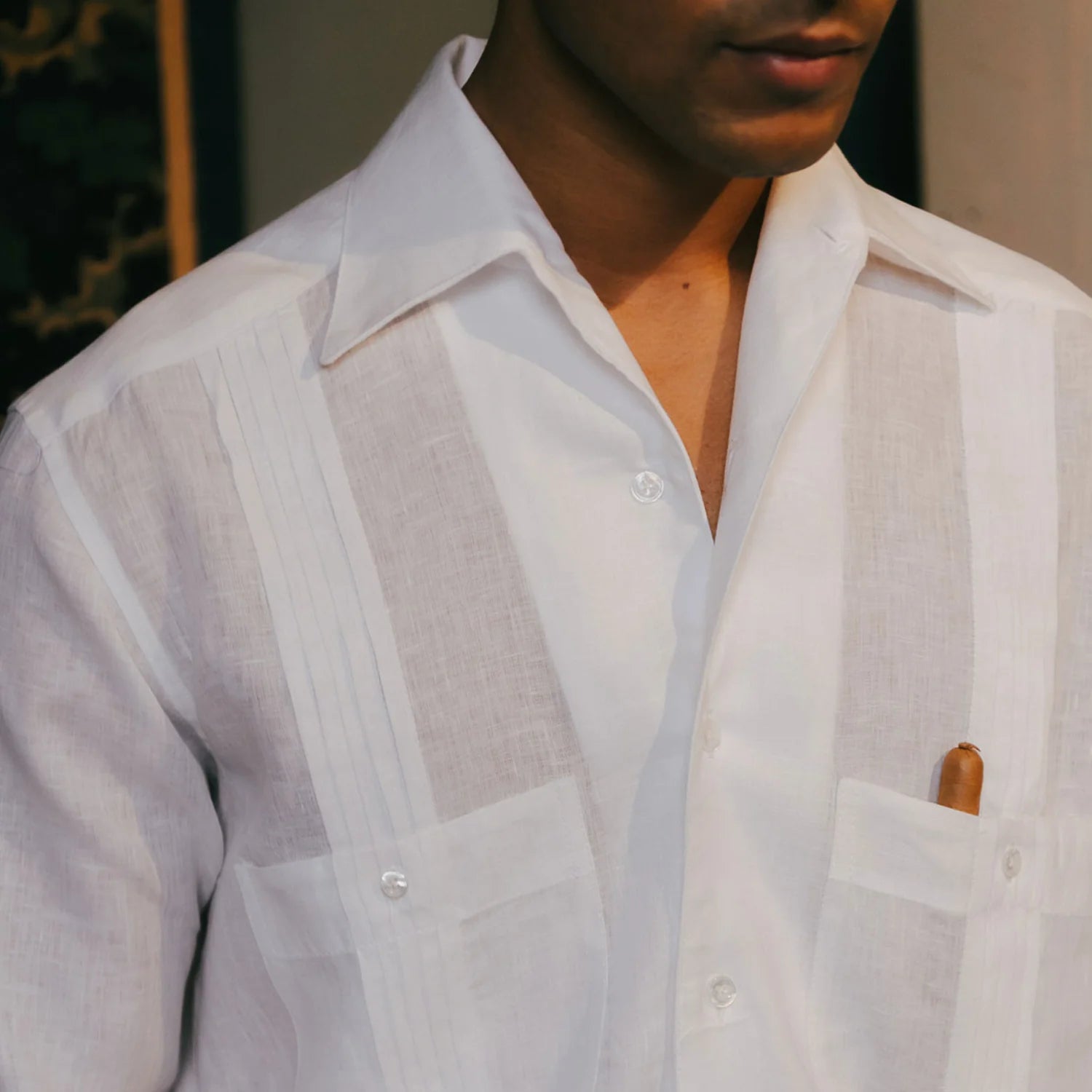 Budd Signature White Guayabera Shirt