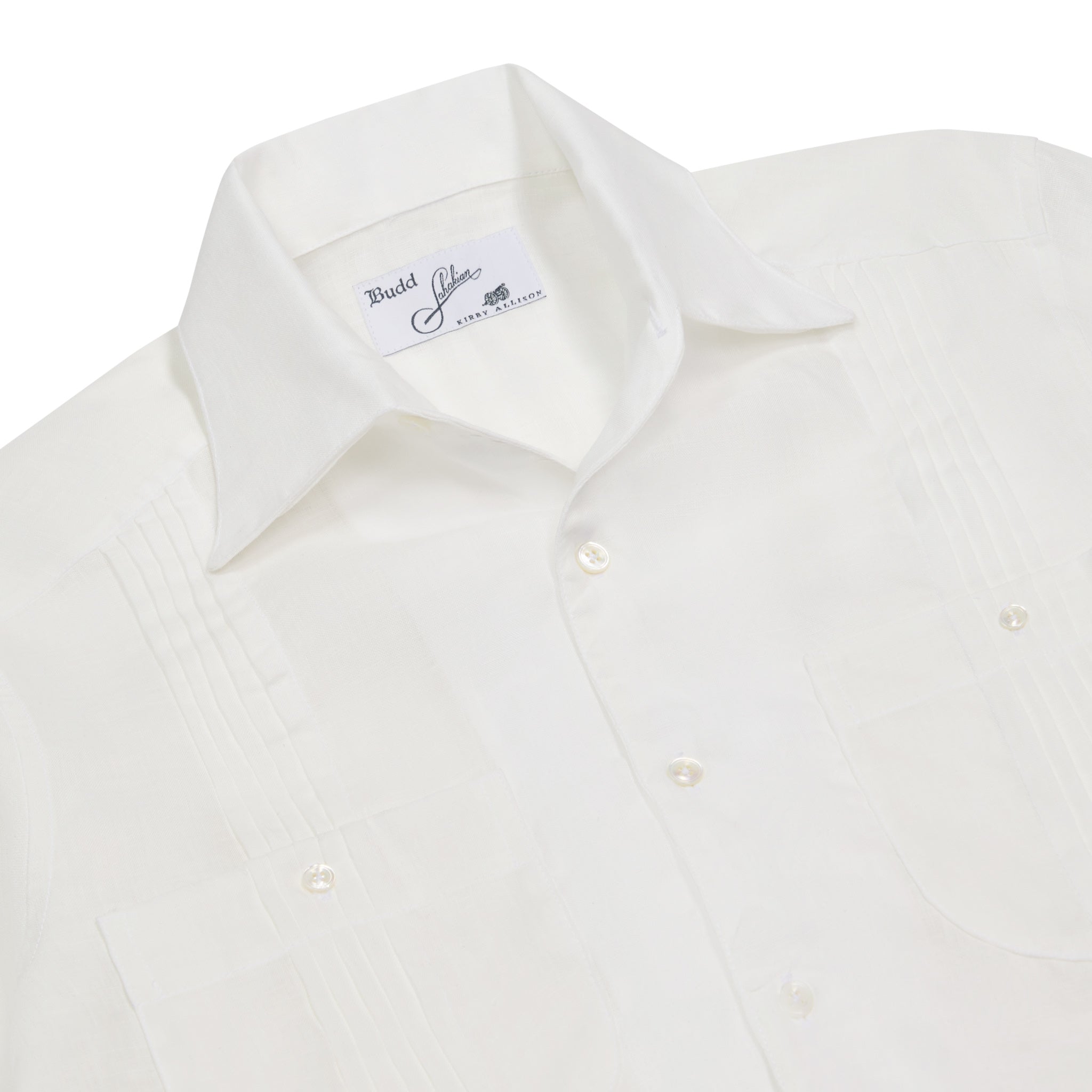 Budd Signature White Guayabera Shirt