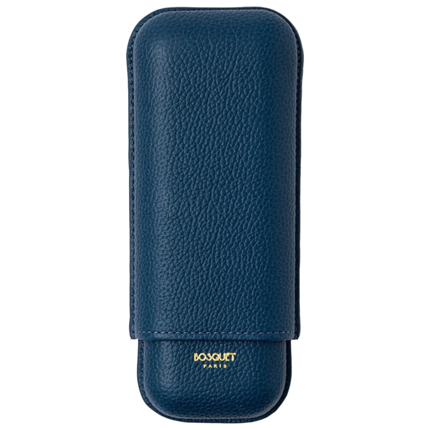 Bosquet Dark Blue Grained Leather Cigar Case (2 Cigars)
