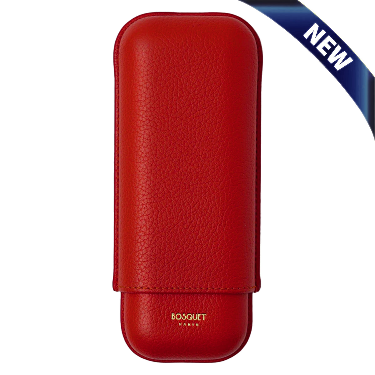 Bosquet Red Grained Leather Cigar Case (2 cigars)
