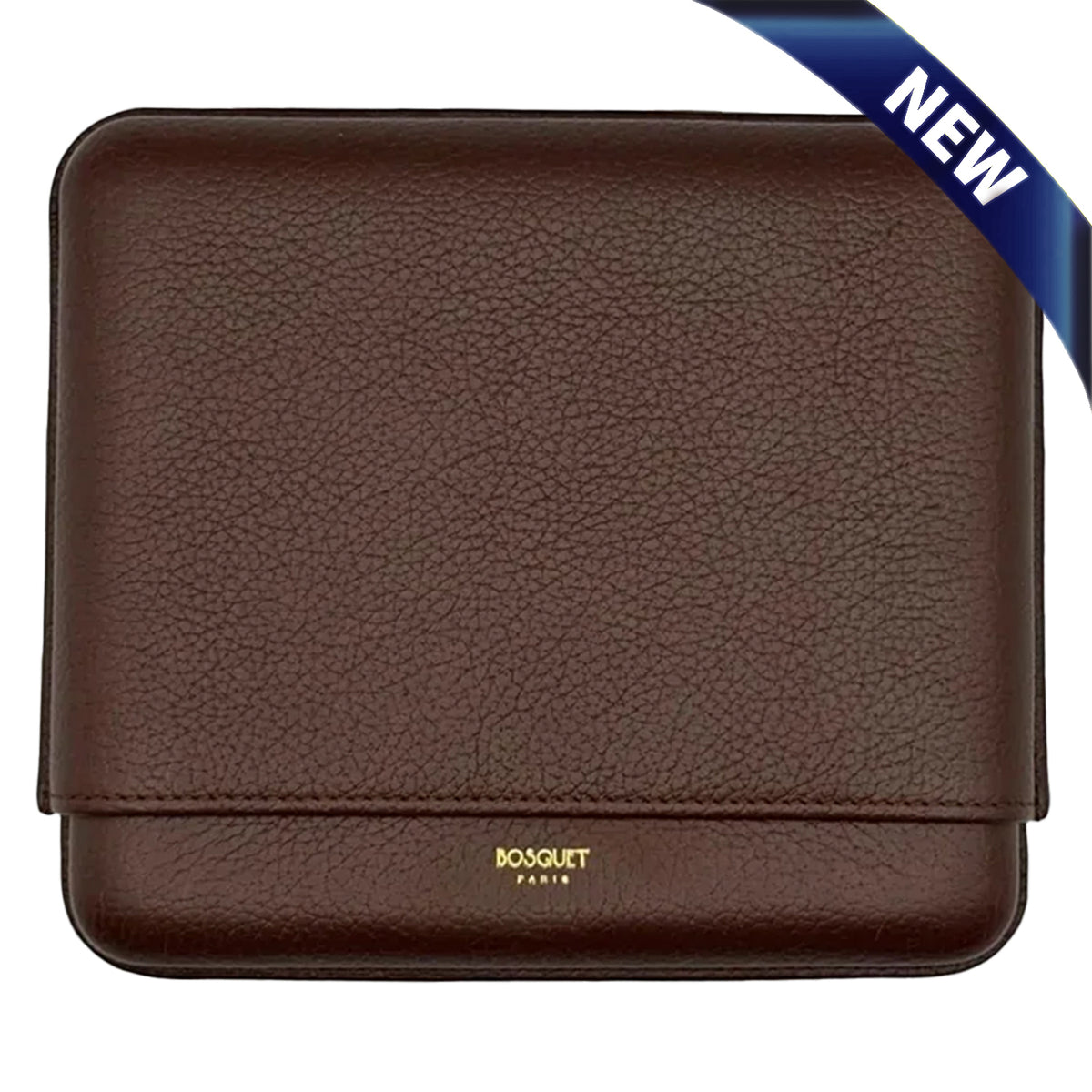 Bosquet Forest Brown Grained Leather Cigar Case (7 cigars)