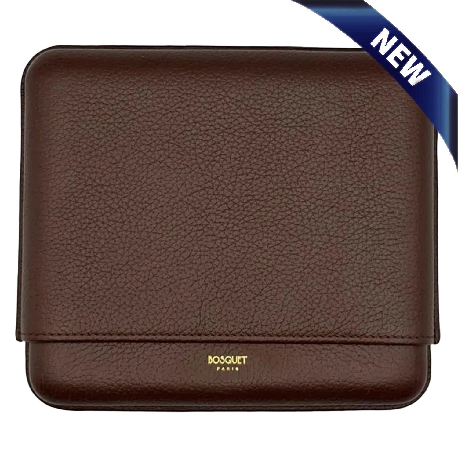 Bosquet Forest Brown Grained Leather Cigar Case (7 cigars)