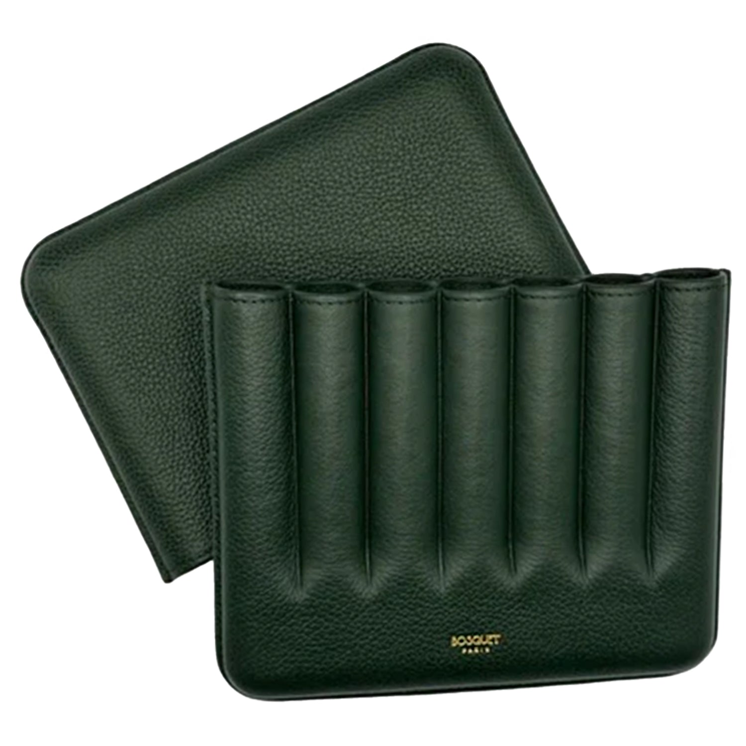 Bosquet Forest Green Grained Leather Cigar Case (7 cigars)
