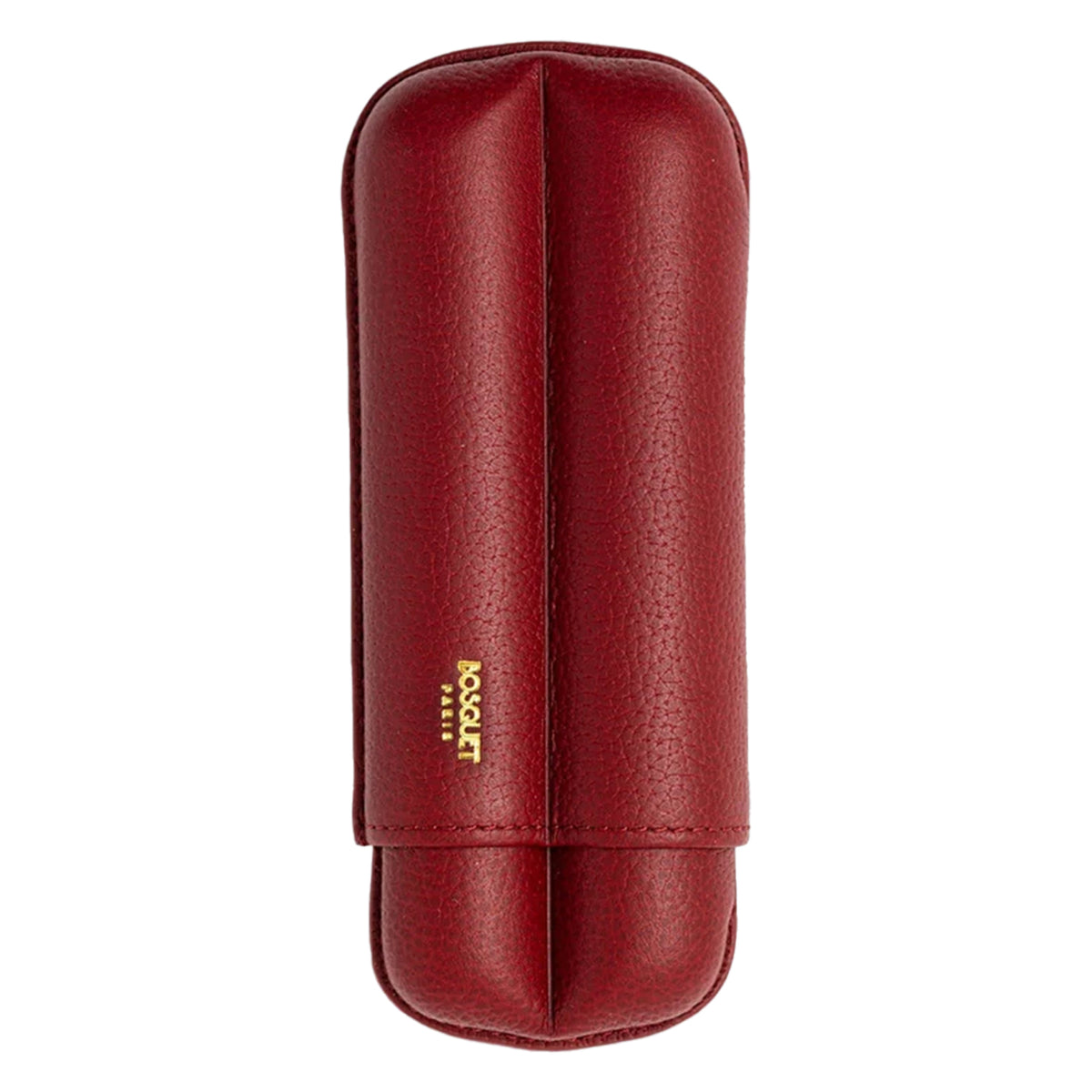 Bosquet Deep Red Grained Leather Cylindrical Cigar Case (2 Cigars)