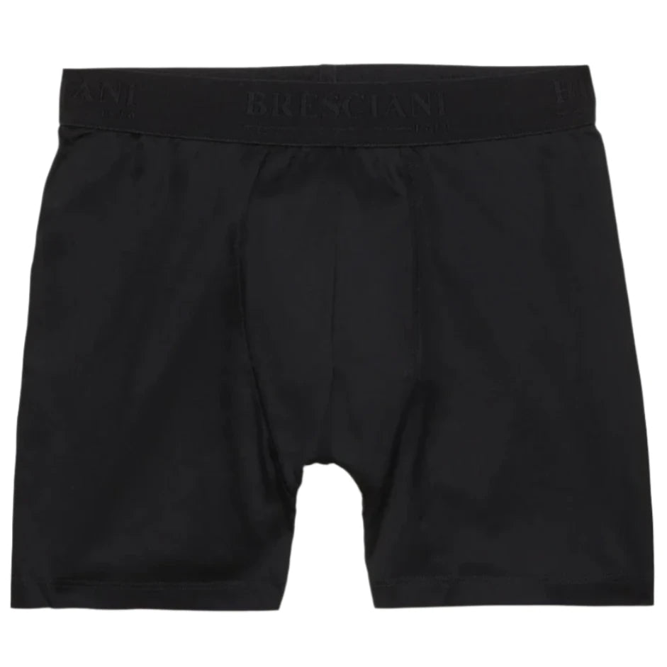 Bresciani 100% Cotton Knitted Boxer Shorts Black