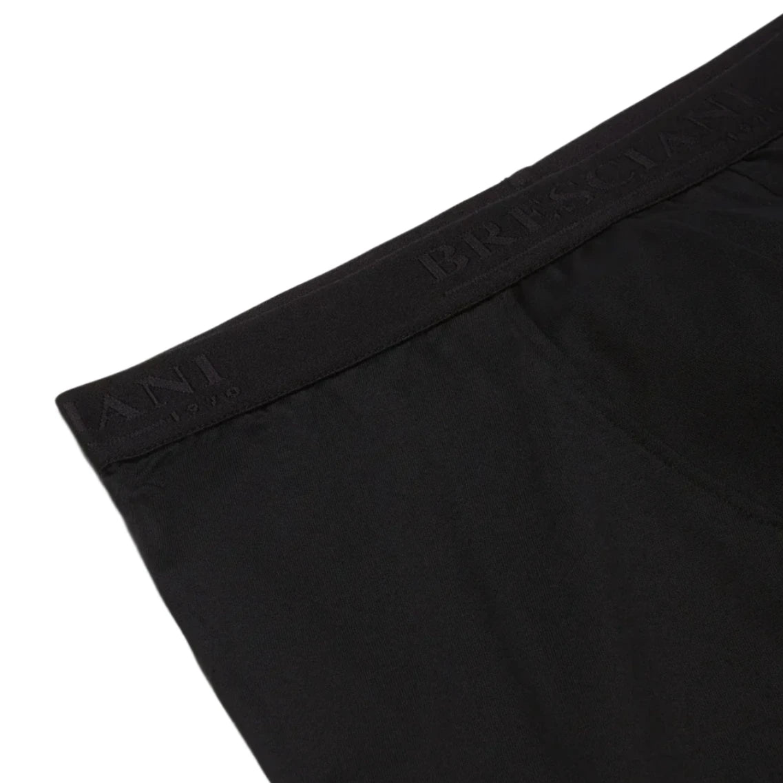 Bresciani 100% Cotton Knitted Boxer Shorts Black