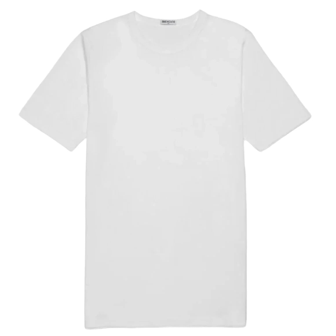 Bresciani 100% Cotton Knitted Round-Neck T-shirt White