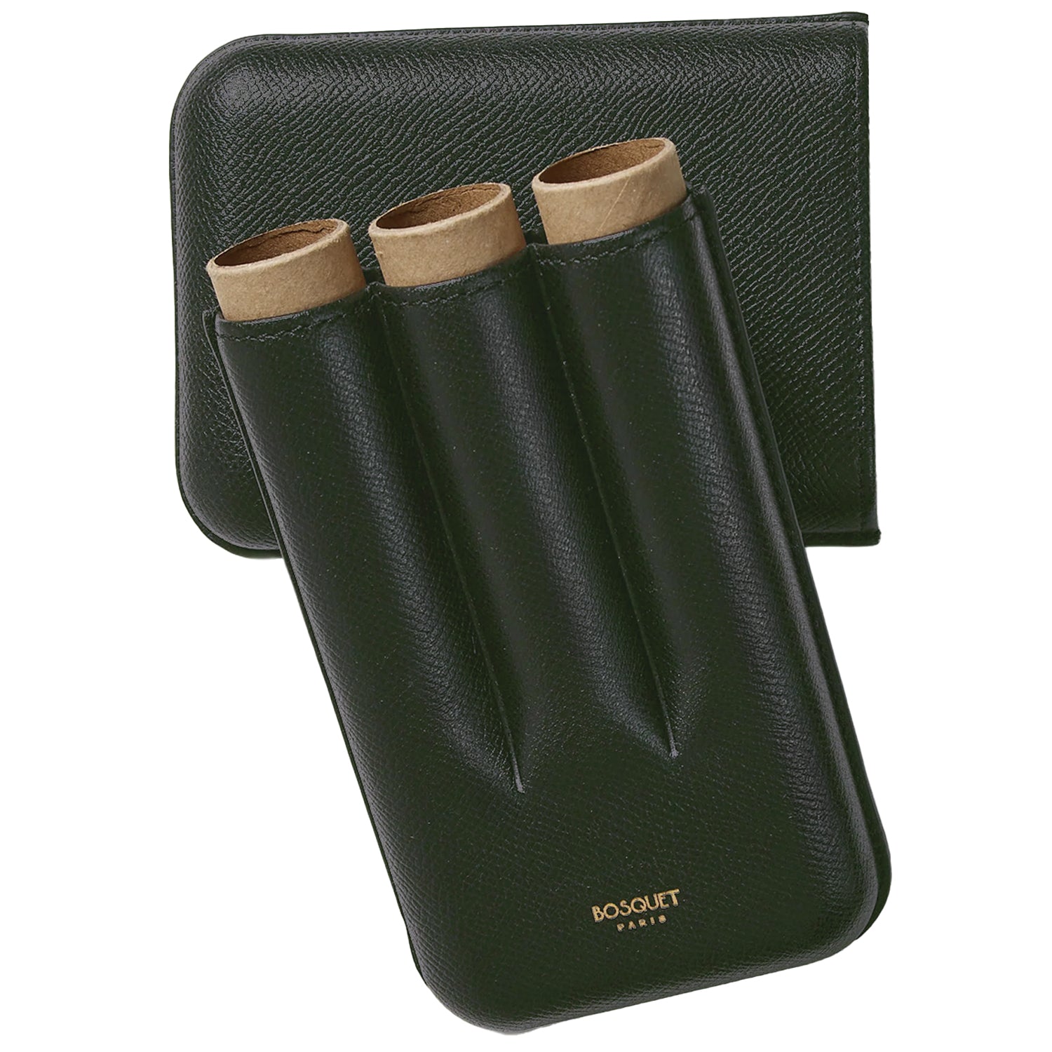 Bosquet Forest Green Grained Leather Cigar Case (3 cigars)