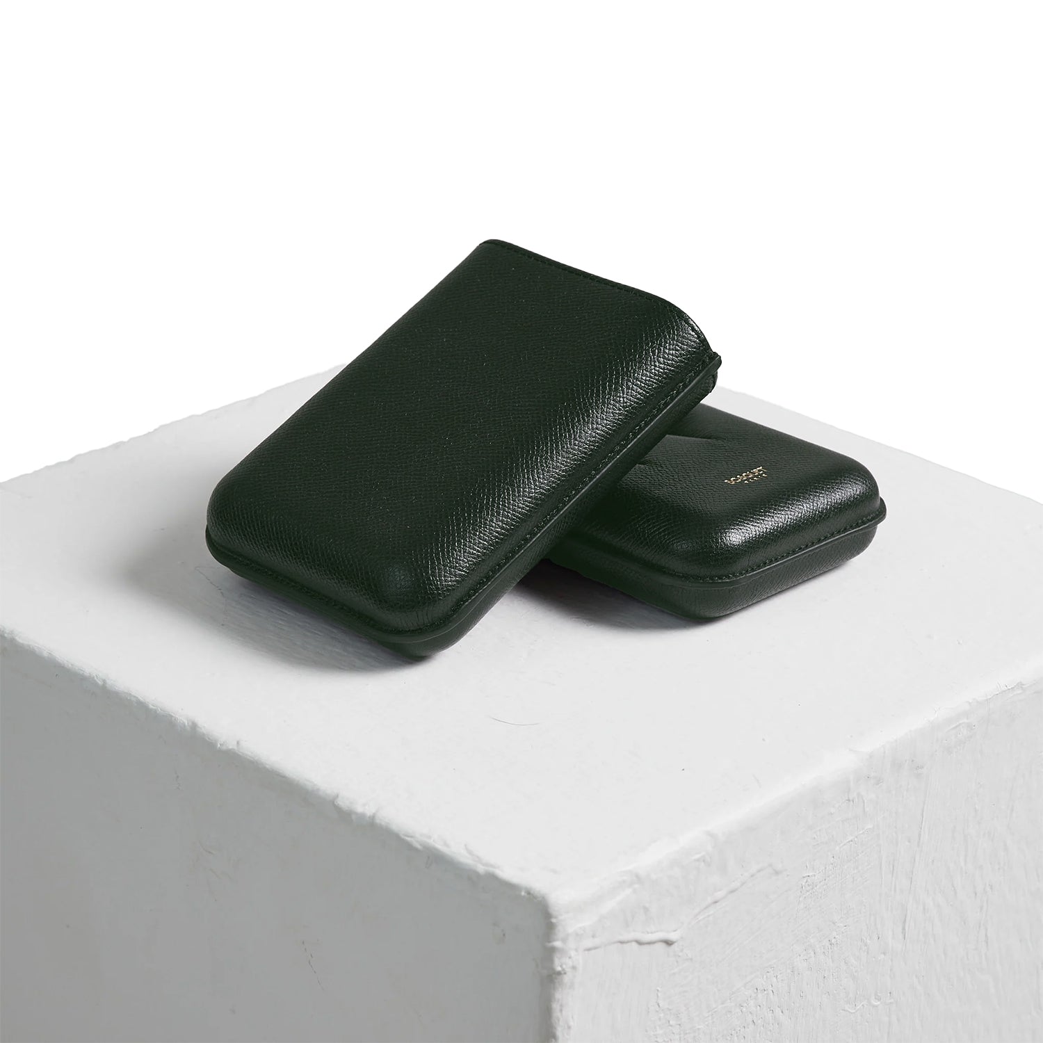 Bosquet Forest Green Grained Leather Cigar Case (3 cigars)