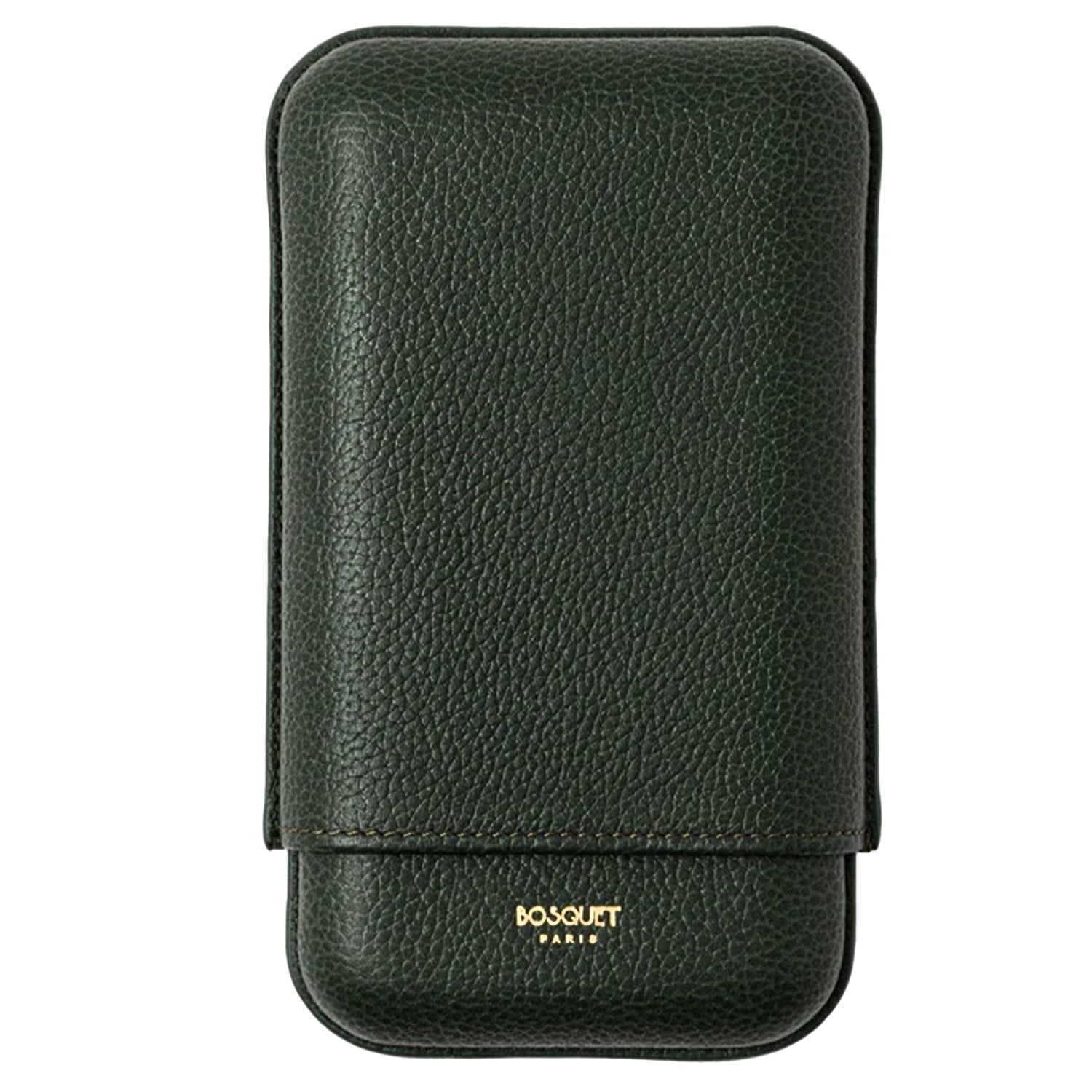 Bosquet Forest Green Grained Leather Cigar Case (3 cigars)