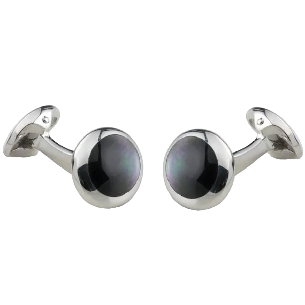 Deakin & Francis Oval Grey Mother-Of-Pearl Sterling Silver Dress Set