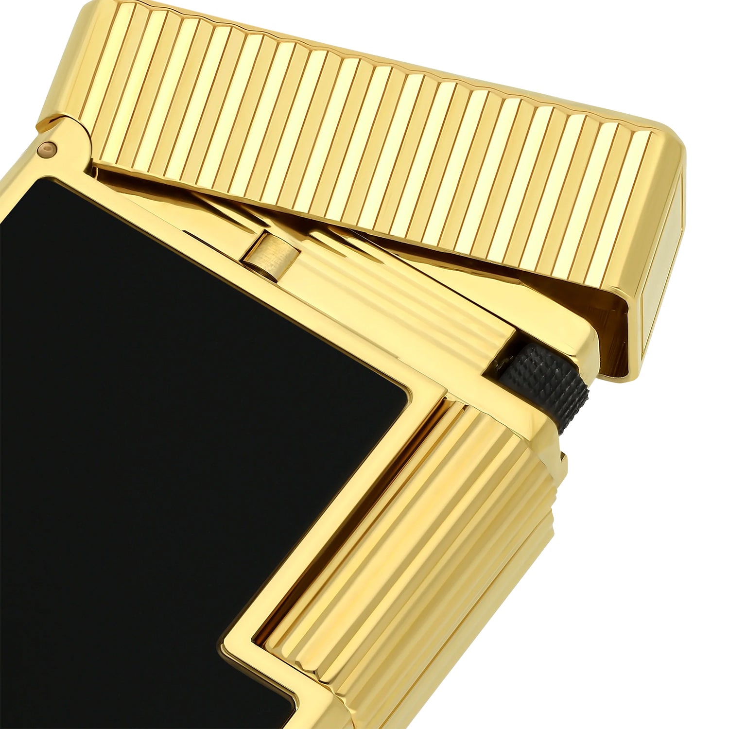 S.T. Dupont Line 1 Vertical Lines Black & Gold Lighter