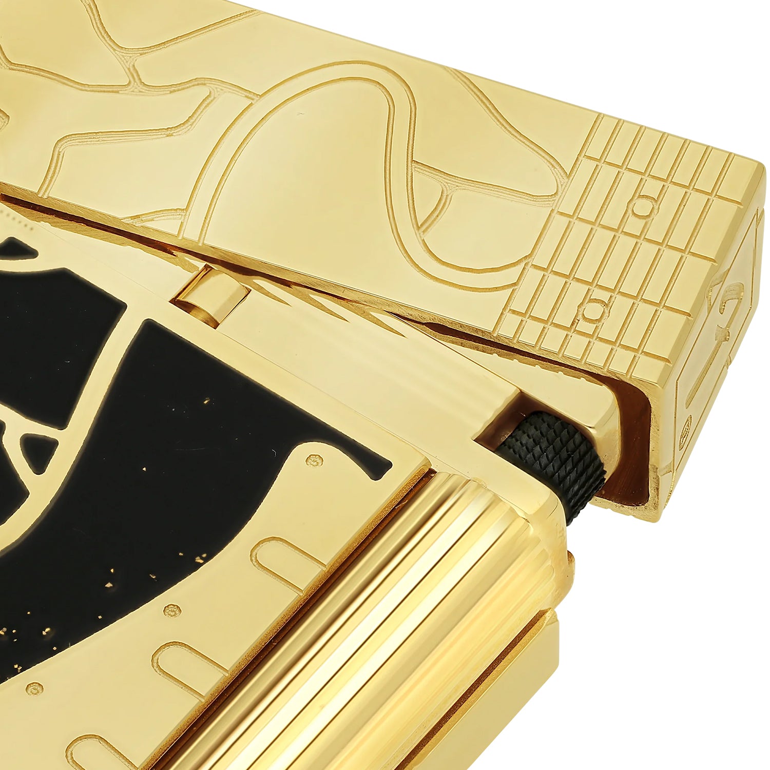 S.T. Dupont Line 2 Fender Black & Gold Lighter | KirbyAllison.com