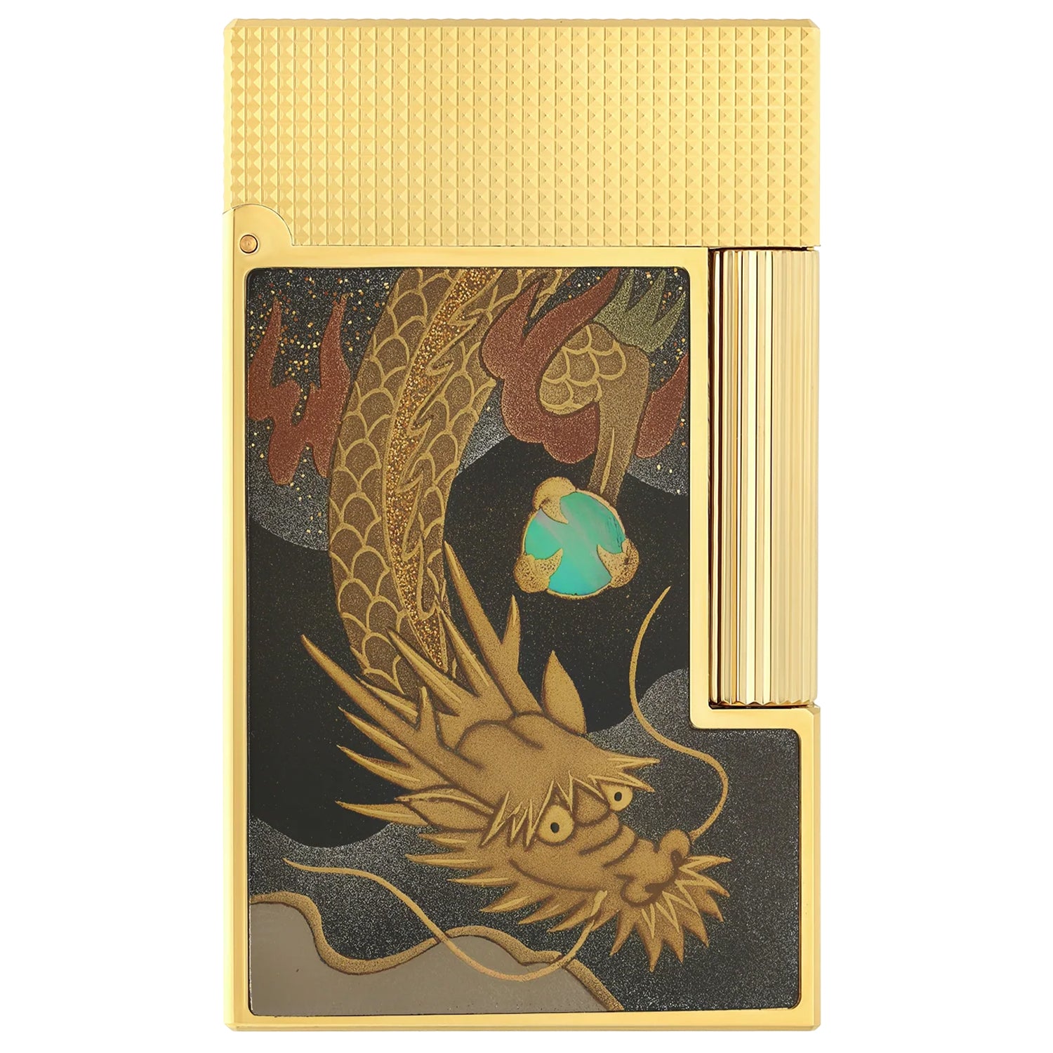 S.T. Dupont Line 2 Maki-e Dragon Mother of Pearl Gold Lighter