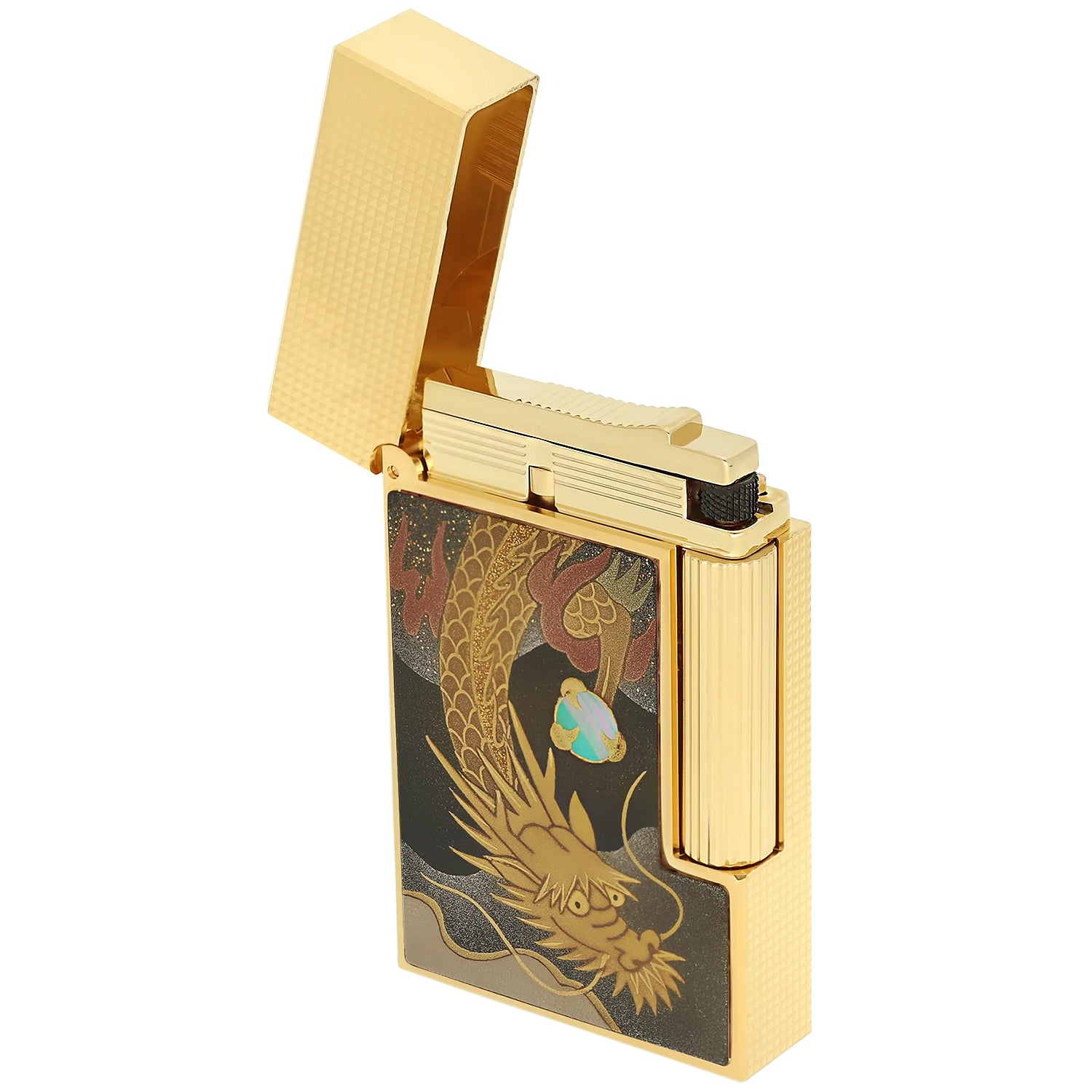 S.T. Dupont Line 2 Maki-e Dragon Mother of Pearl Gold Lighter