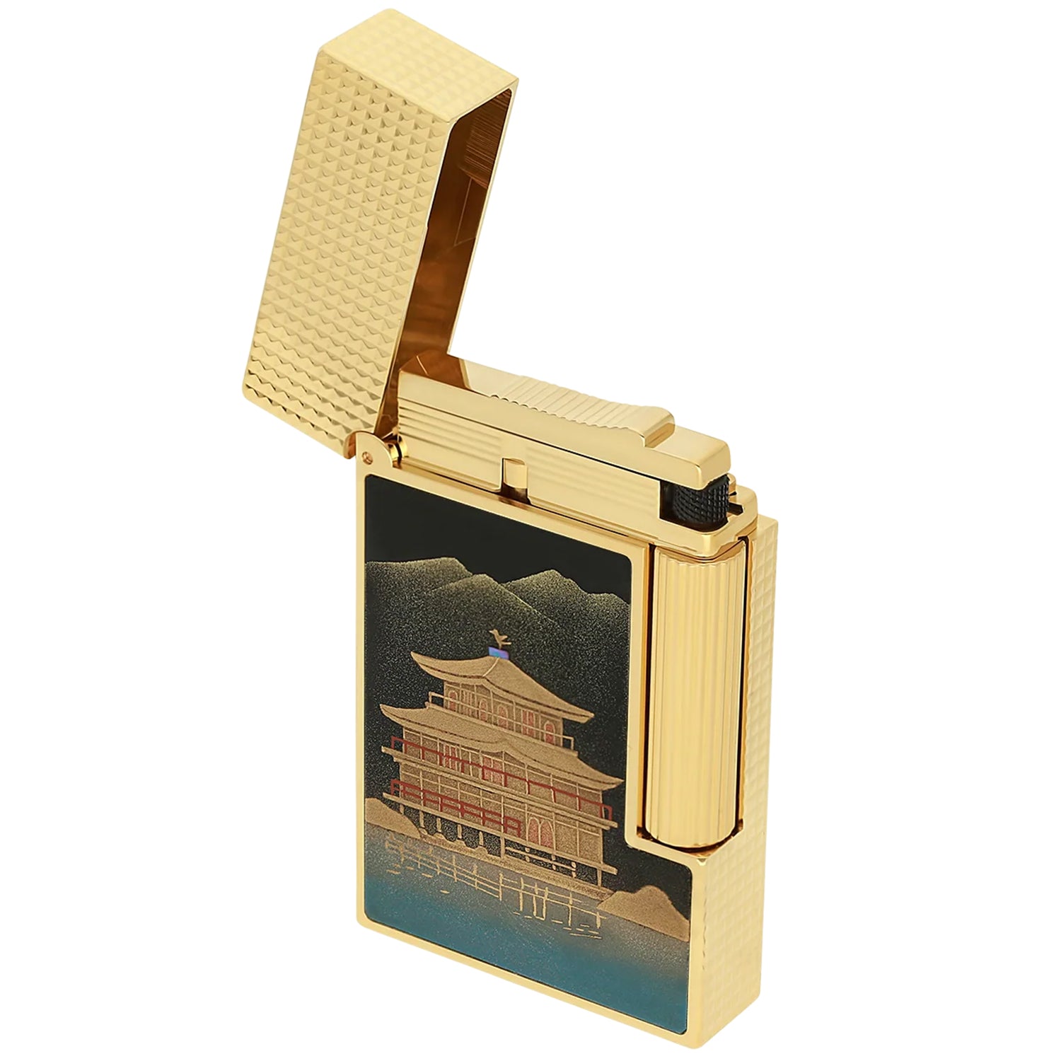 S.T. Dupont Line 2 Limited Edition Maki-e Hikari No Tera Gold Lighter