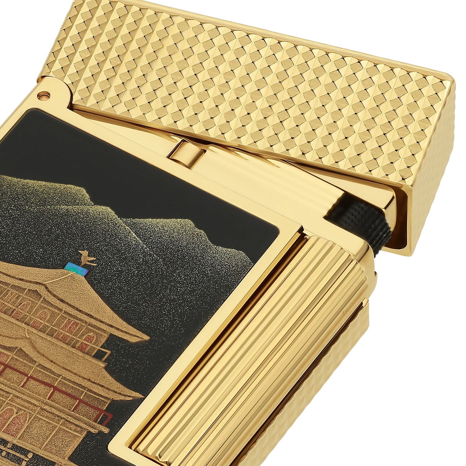 S.T. Dupont Line 2 Limited Edition Maki-e Hikari No Tera Gold Lighter