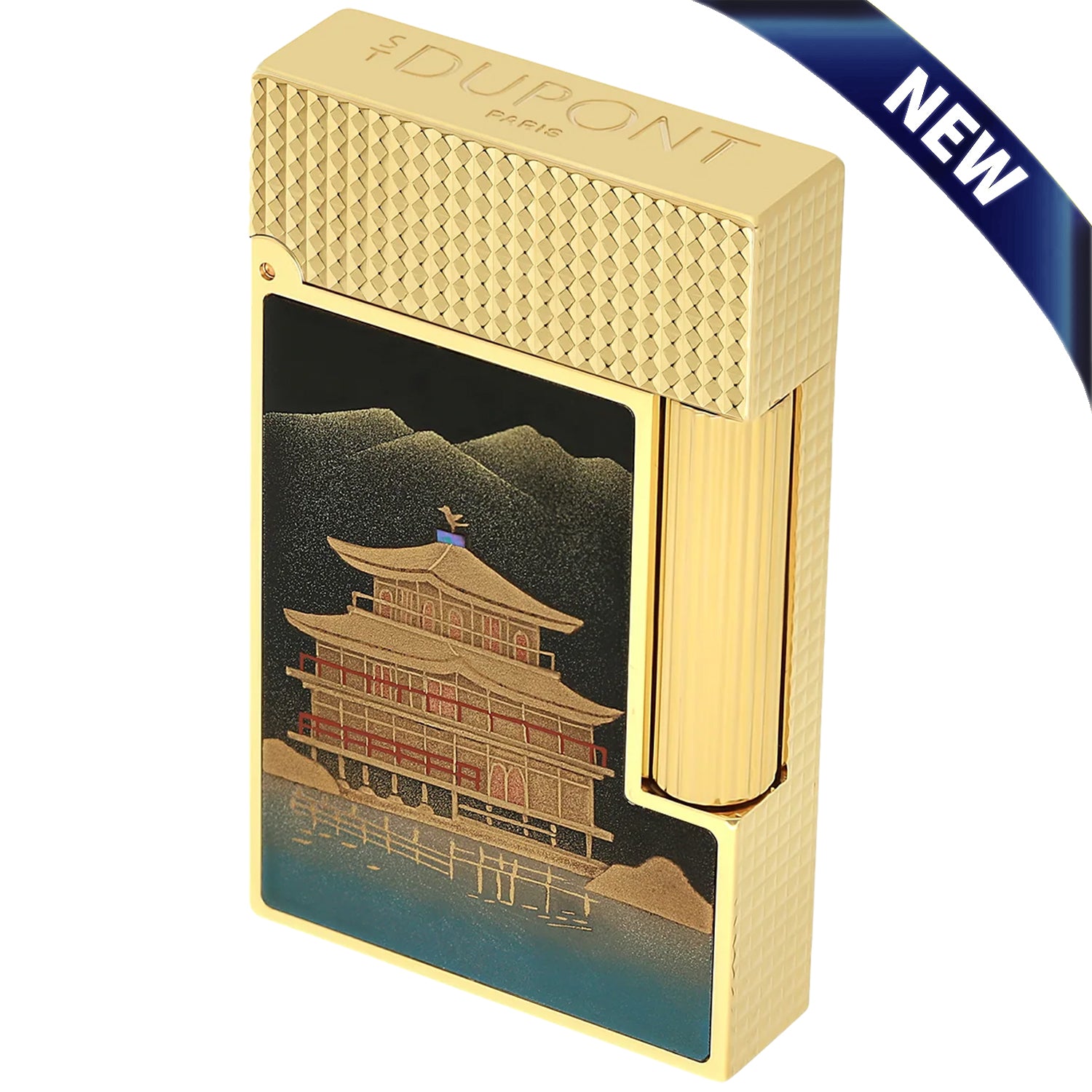 S.T. Dupont Line 2 Limited Edition Maki-e Hikari No Tera Gold Lighter