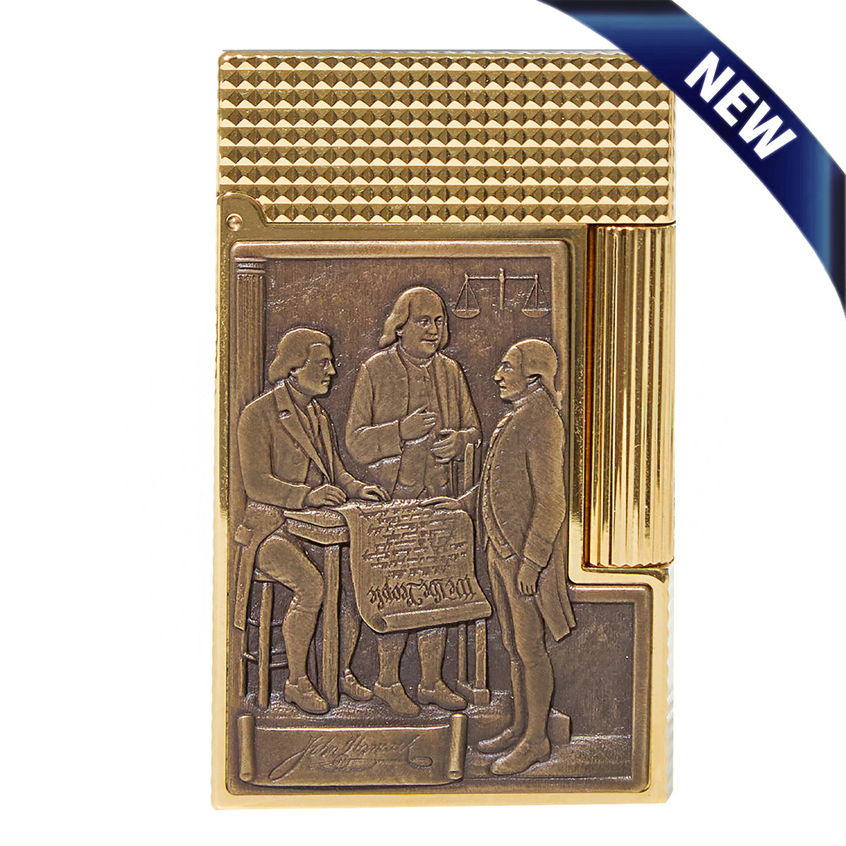 S.T. Dupont Line 2 Haute Creation We The People Gold Finish Lighter (PRE-ORDER)