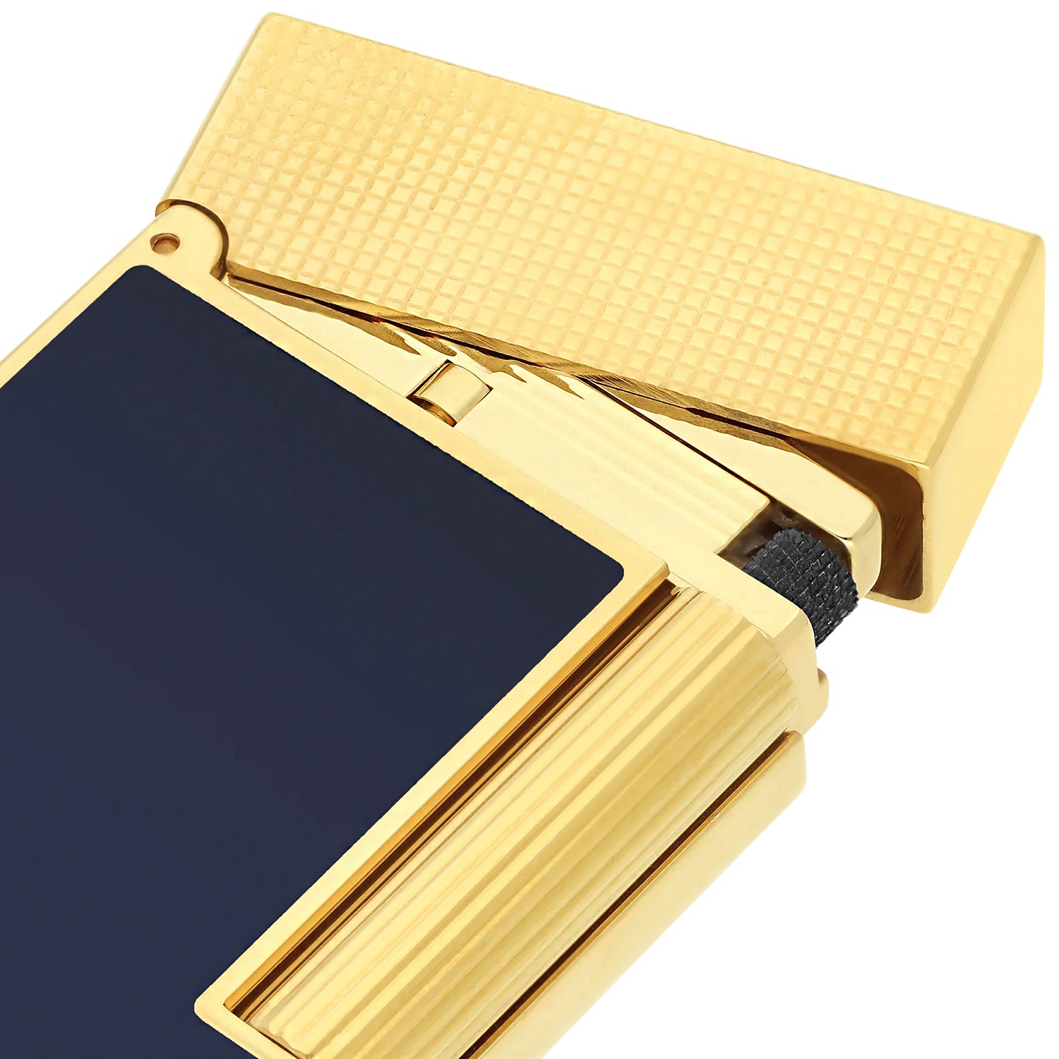 S.T. Dupont Line 2 Micro Diamond Head Blue Lacquer Gold Lighter