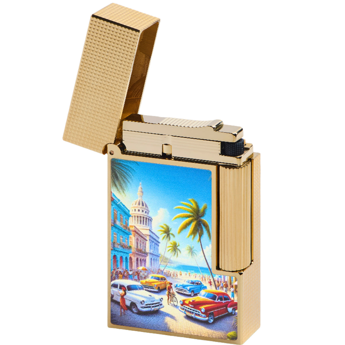 S.T. Dupont Line 2 Havana Dreams Touring Cuba Gold Finish Lighter