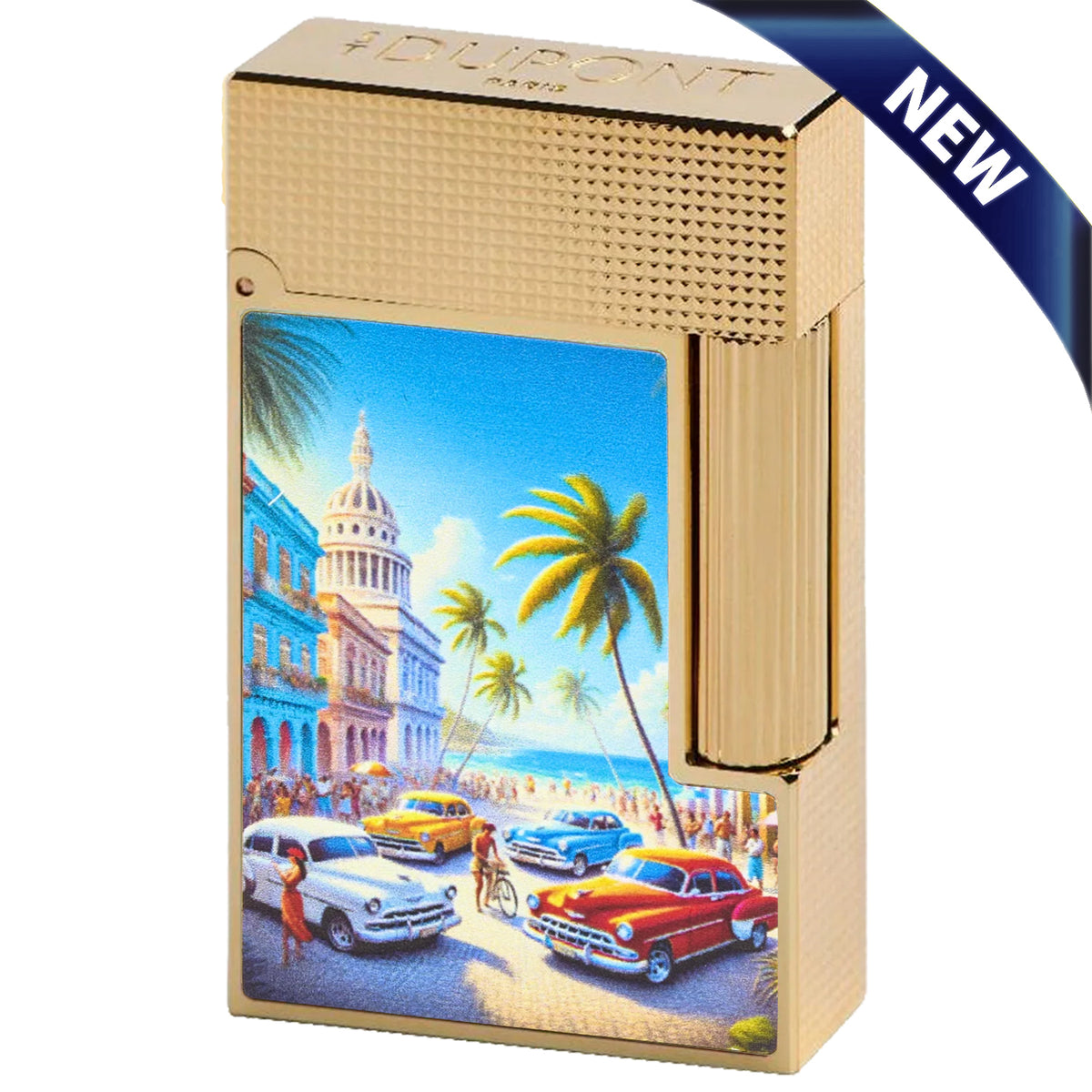 S.T. Dupont Line 2 Havana Dreams Touring Cuba Gold Finish Lighter