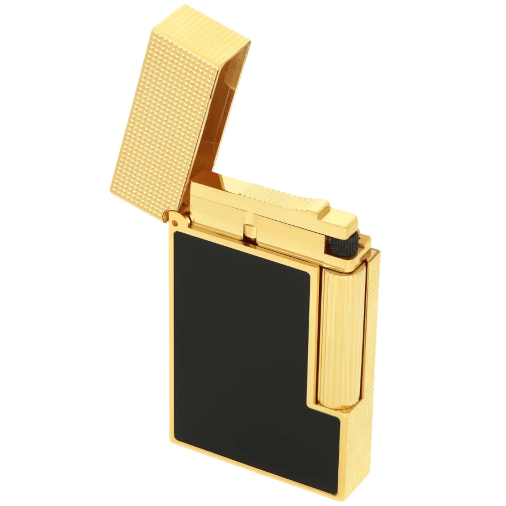 S.T. Dupont Line 2 Gold Black Lacquer Lighter | KirbyAllison.com