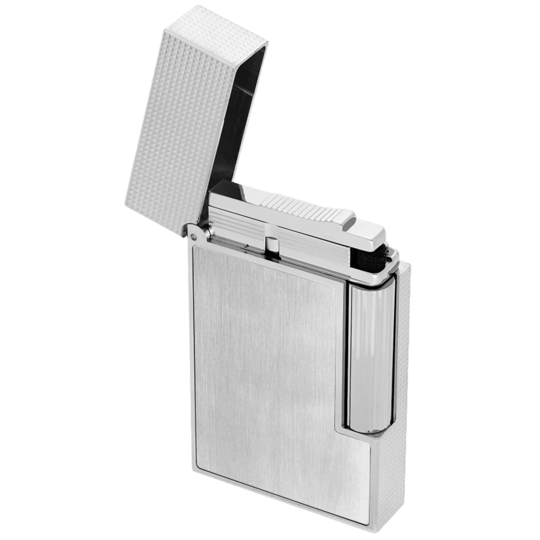 S.T. Dupont Line 2 Micro Diamond Head Brushed Platinum Lighter