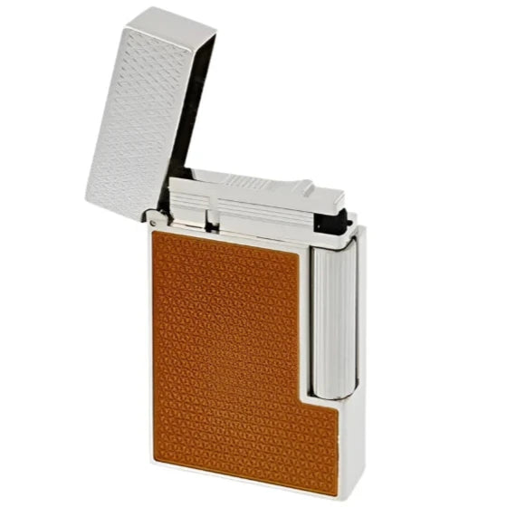 S.T. Dupont Line 2 Bright Orange Lacquer Guilloche Lighter