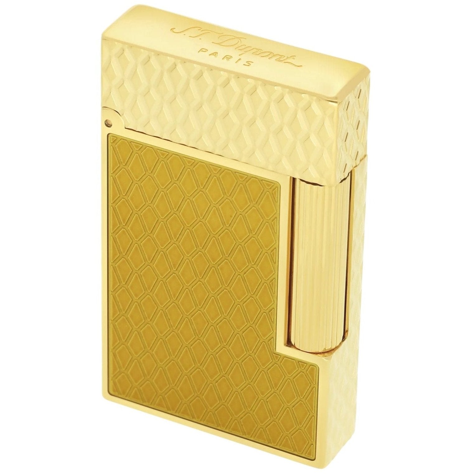 S.T. Dupont Line 2 Honey and Gold Lacquer Dragon Scale Guilloche Lighter