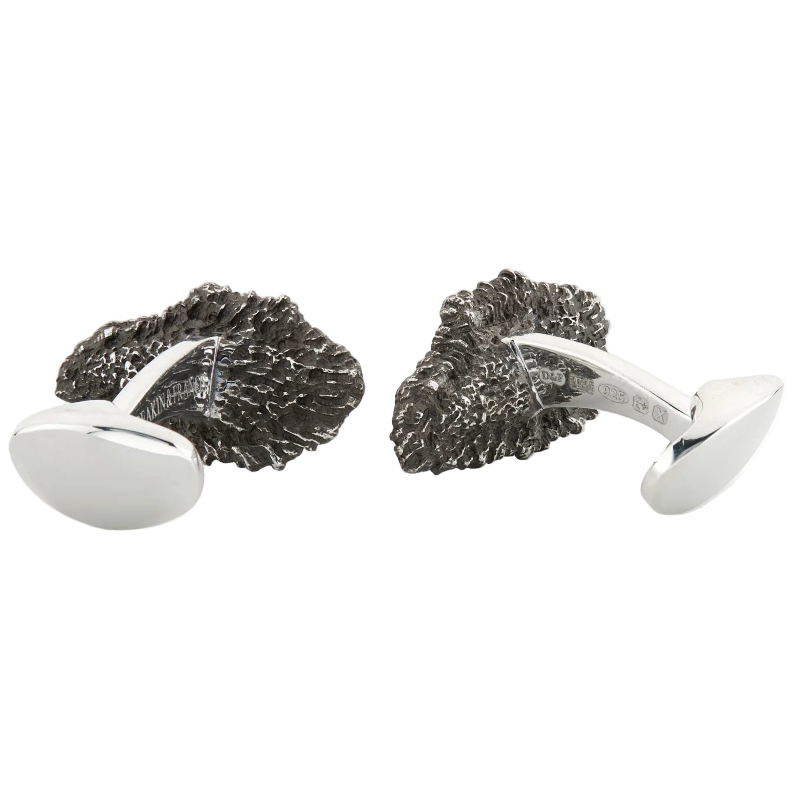 Deakin & Francis Oyster & Pearl Oxidised Sterling Silver Cufflinks
