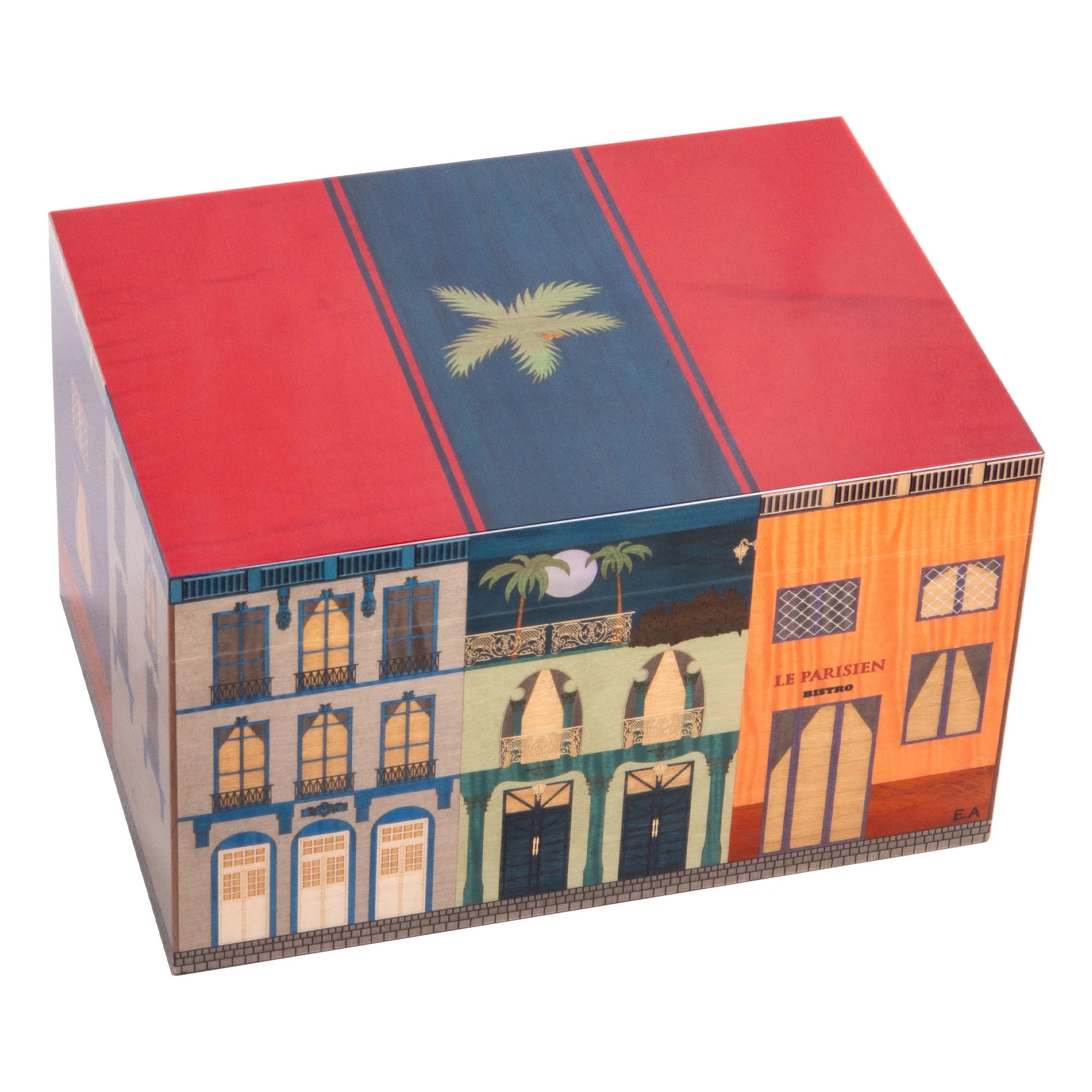 Elie Bleu Limited Edition Casa Cubana "Le Parisian Night" Multi-Color Sycamore Humidor (75 Cigars)
