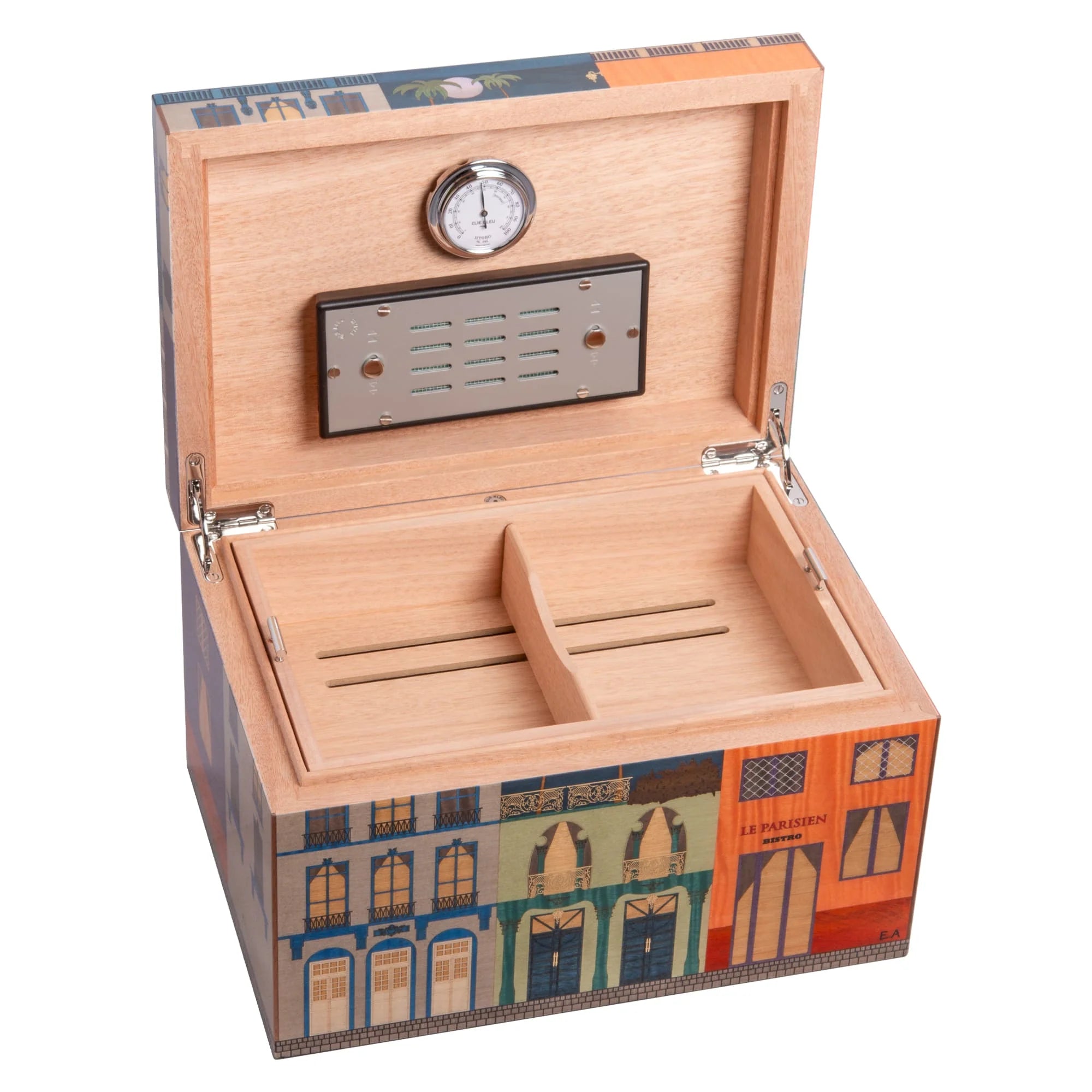 Elie Bleu Limited Edition Casa Cubana "Le Parisian Night" Multi-Color Sycamore Humidor (75 Cigars)