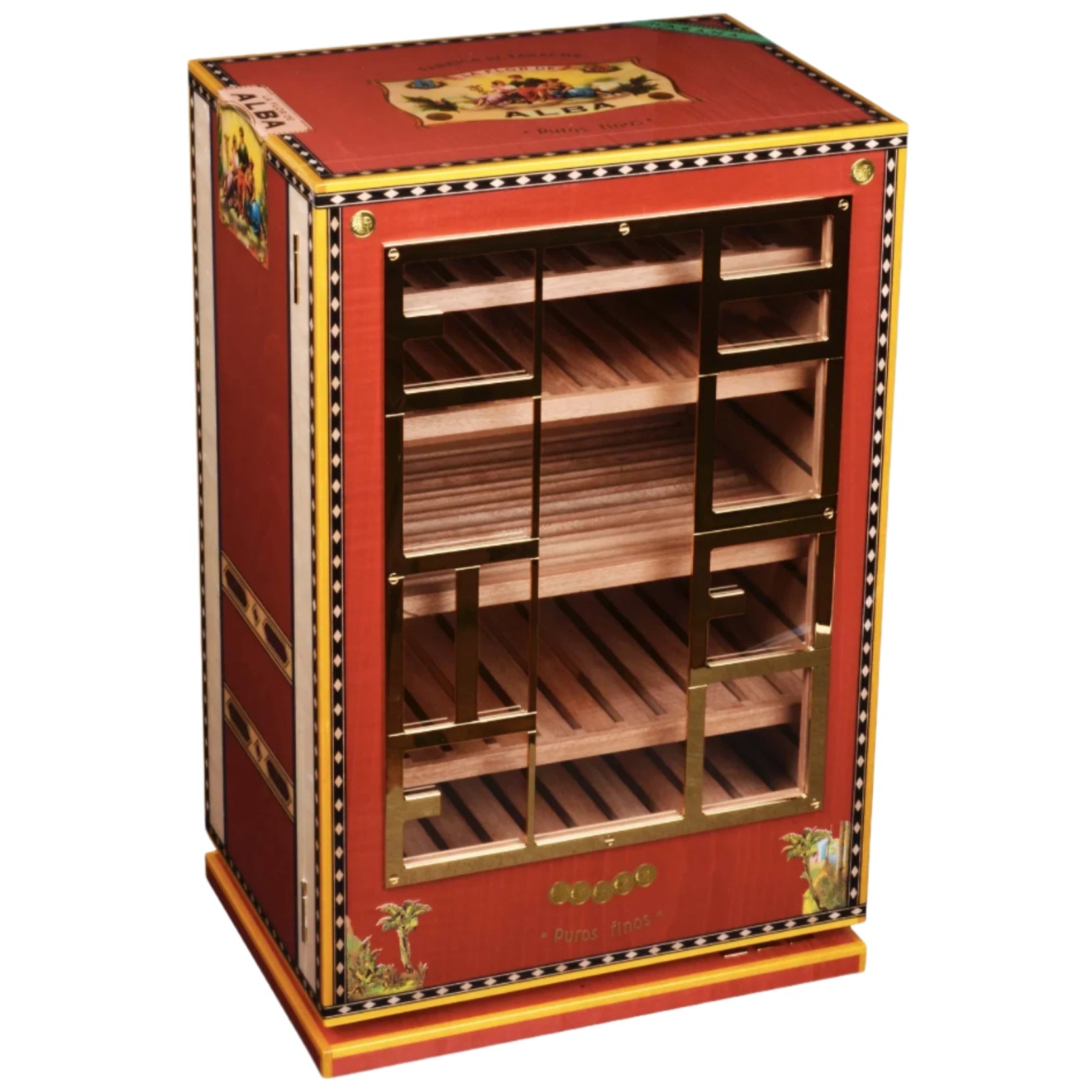 Elie Bleu Red Sycamore Alba Humidor Cabinet  (150 Cigars)