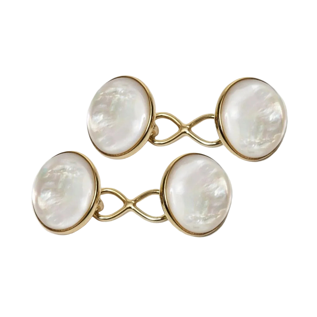 Mother of Pearl Sterling Silver Gold Plate Cufflinks