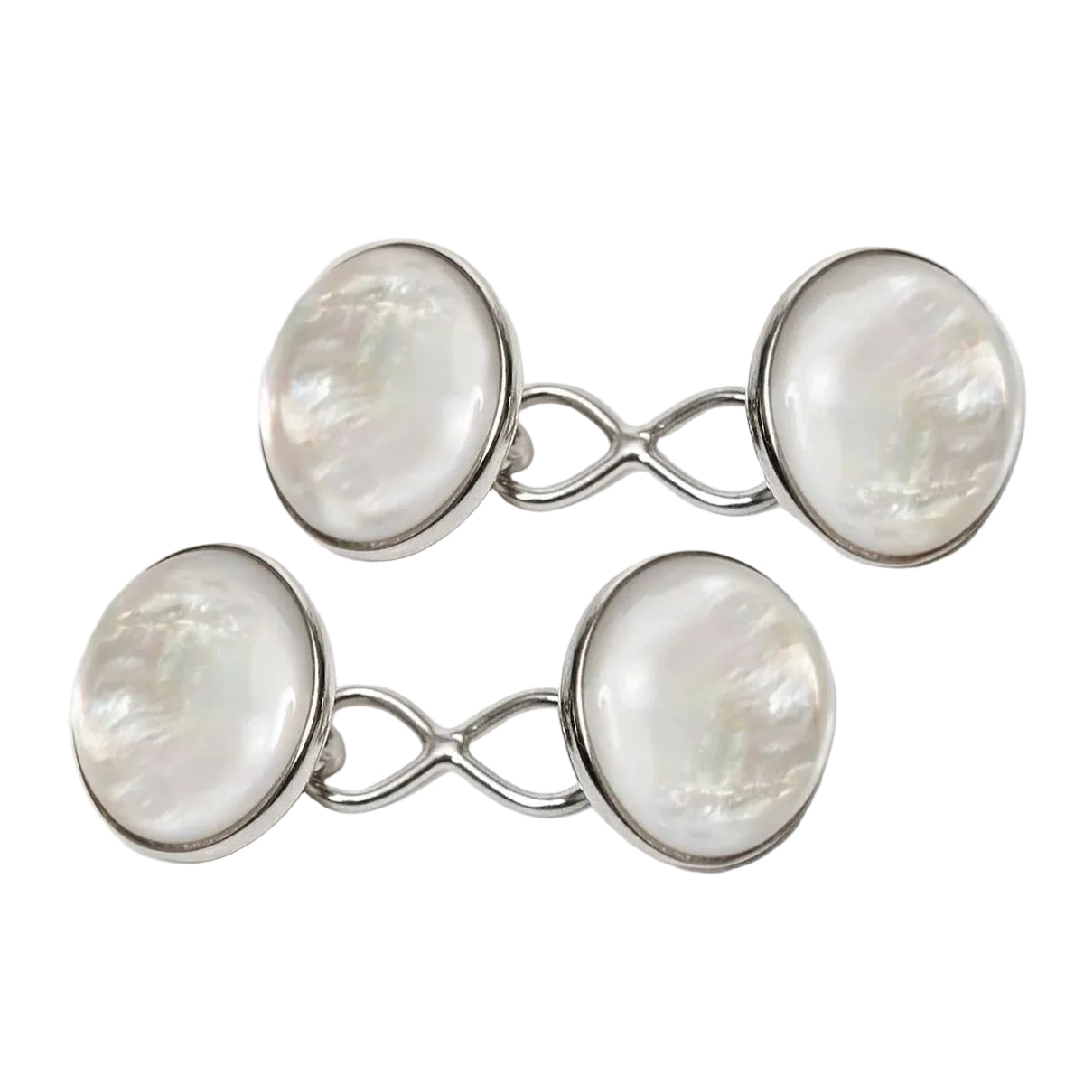 Mother of Pearl Sterling Silver Capsule Cufflinks