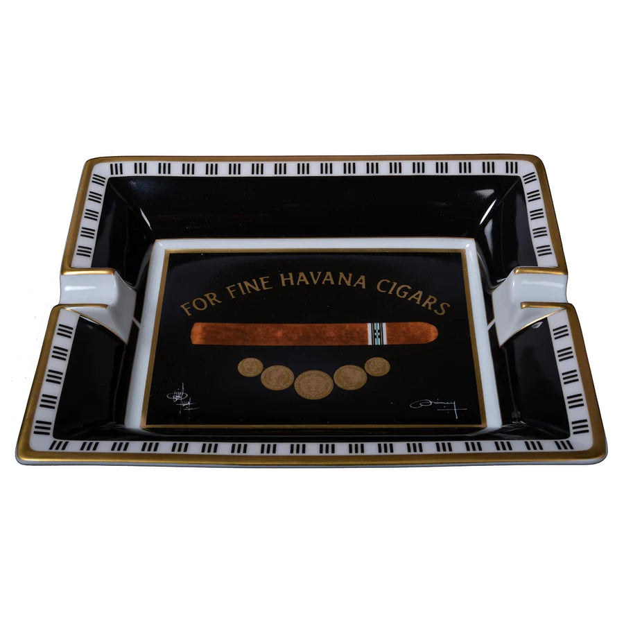 Elie Bleu Black Porcelain "Medals" ashtray.