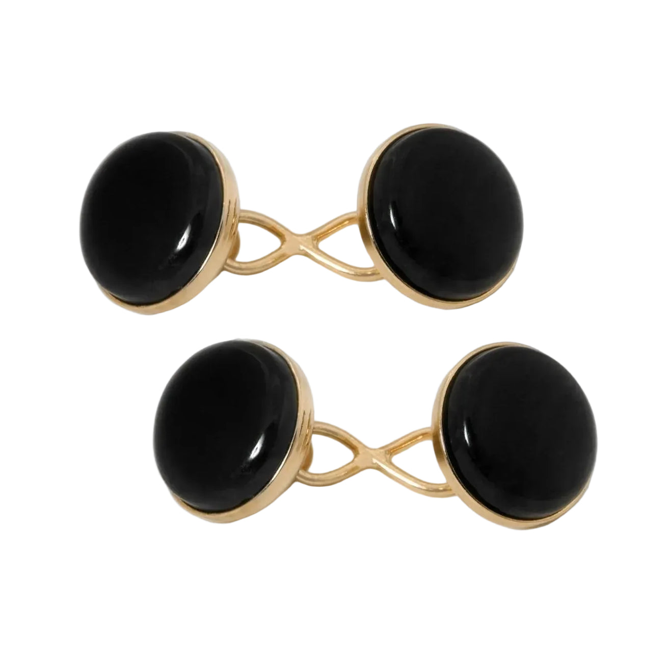 Onyx Stone Gold-Plated Sterling Silver Capsule Cufflinks