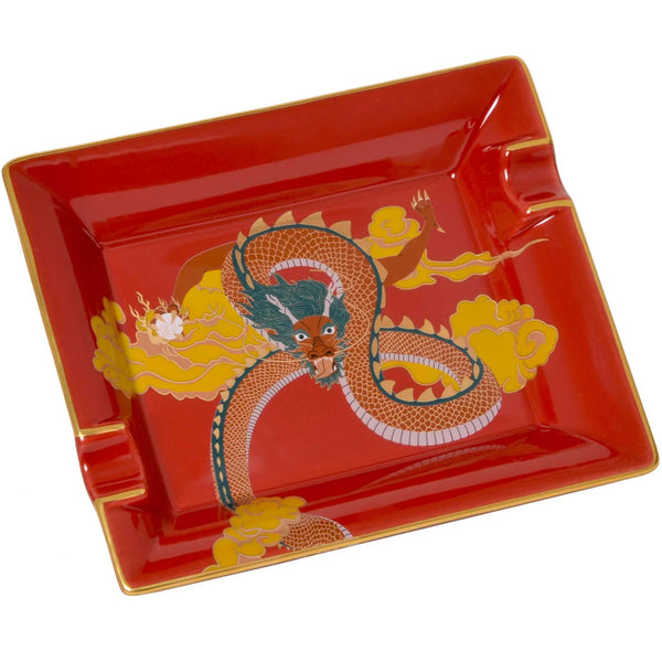 Elie Bleu Dragon Porcelain Ashtray | KirbyAllison.com