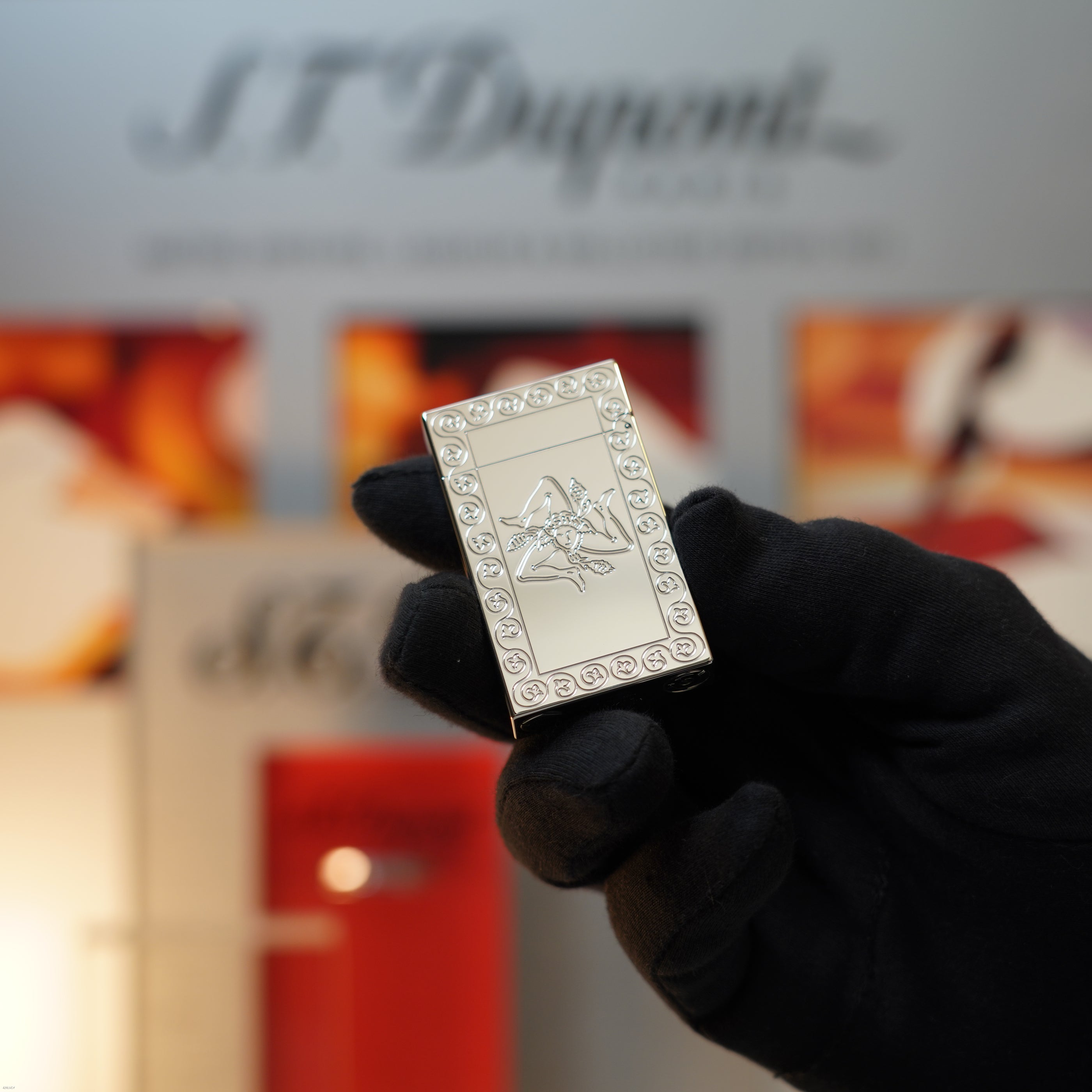 Vintage 2005 S.T. Dupont Trinacria Sicilian mosaic ceramic Limited Edition Palladium Large Ligne 2 Lighter – No.122/295 Clink Sound