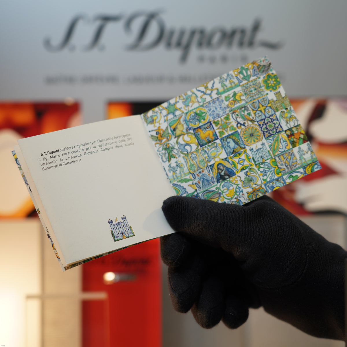 Vintage 2005 S.T. Dupont Trinacria Sicilian mosaic ceramic Limited Edition Palladium Large Ligne 2 Lighter – No.122/295 Clink Sound